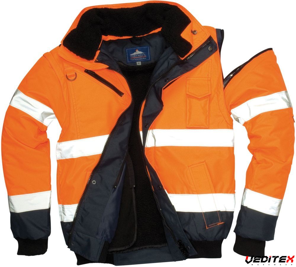 Blouson Bicolore Fluo Avec Manches Amovibles En C Portwest