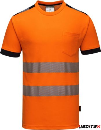 Portwest - Gilet de sécurité multipoches PW3 HV - Orange / Noir - 3XL