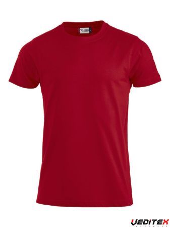 T-shirt en coton col rond rouge