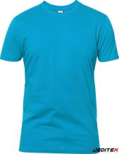 T-shirt en coton col rond turquoise